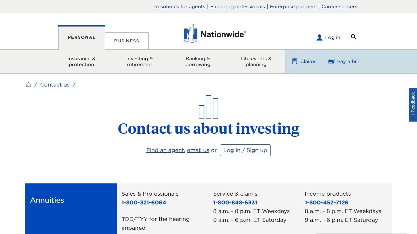 Contact Us for Investment Support – Nationwide